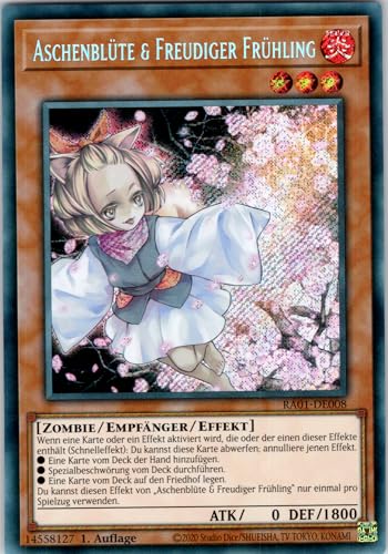 Aschenblüte & Freudiger Frühling - RA01-DE008 - Secret Rare - 1. Auflage - Deutsch - Yugioh - 25th Anniversary Rarity Collection - mit RC-Fieldcenter von RC