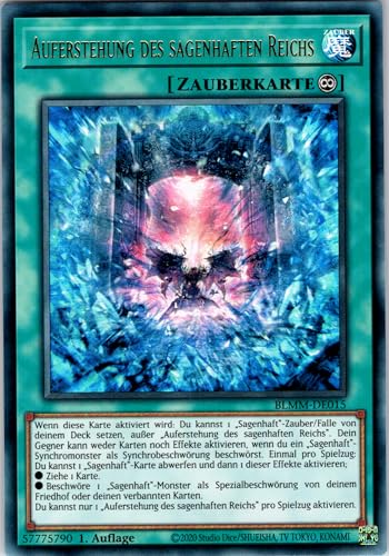 Auferstehung des sagenhaften Reichs - BLMM-DE015 - Ultra Rare - 1. Auflage - Deutsch - Yugioh - Battles of Legend: Monster Mayhem - mit RC-Fieldcenter von RC