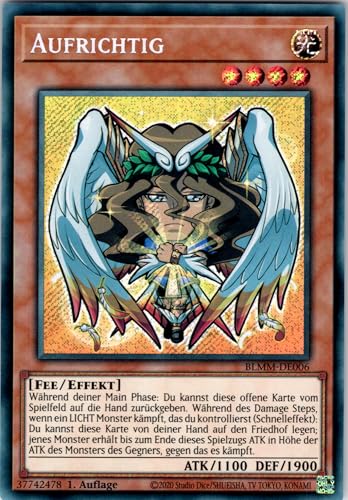 Aufrichtig - BLMM-DE006 - Secret Rare - 1. Auflage - Deutsch - Yugioh - Battles of Legend: Monster Mayhem - mit RC-Fieldcenter von RC