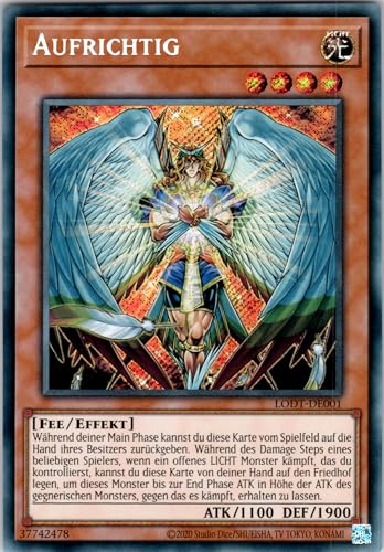 Aufrichtig - LODT-DE001 - Secret Rare - Deutsch - Yugioh - Light of Destruction - mit RC-Fieldcenter von RC