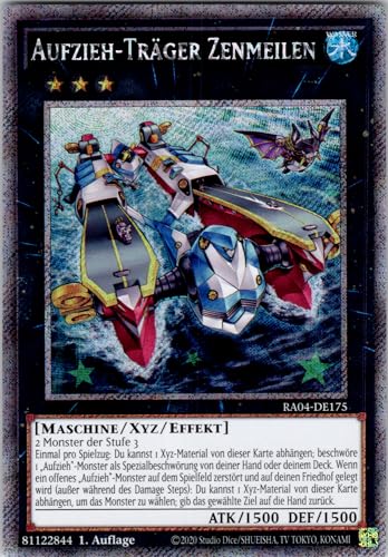 Aufzieh-Träger Zenmeilen - RA04-DE175 - Platinum Secret Rare - 1. Auflage - Deutsch - Yugioh - Quarter Century Stampede - mit RC-Fieldcenter Aufzieh-Träger Zenmeilen - RA04-DE175 - Platinum Secret Rare - 1. Auflage - Deutsch - Yugioh - Quarter Century Stampede - mit RC-Fieldcenter von RC
