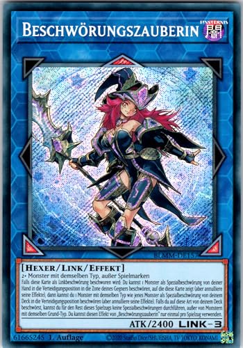 Beschwörungszauberin - BLMM-DE157 - Secret Rare - 1. Auflage - Deutsch - Yugioh - Battles of Legend: Monster Mayhem - mit RC-Fieldcenter von RC
