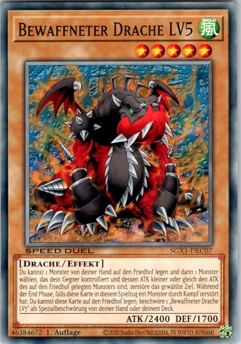 Bewaffneter Drache LV5 - SGX1-DEC07 - Common - 1. Auflage - Deutsch - Yugioh - Speed Duel GX: Duel Academy Box - mit RC-Fieldcenter von RC