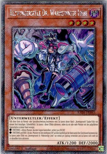 Bezwingerseele Dr. Wahnsinnige Liebe - RA04-DE045 - Platinum Secret Rare - 1. Auflage - Deutsch - Yugioh - Quarter Century Stampede - mit RC-Fieldcenter Bezwingerseele Dr. Wahnsinnige Liebe - RA04-DE045 - Platinum Secret Rare - 1. Auflage - Deutsch - Yugioh - Quarter Century Stampede - mit RC-Fieldcenter von RC