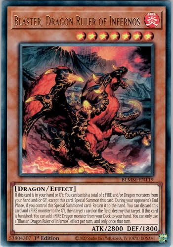 Blaster, Dragon Ruler of Infernos - BLMM-EN119 - Ultra Rare - 1st Edition - English - Yugioh - Battles of Legend: Monster Mayhem - with RC Field Center von RC