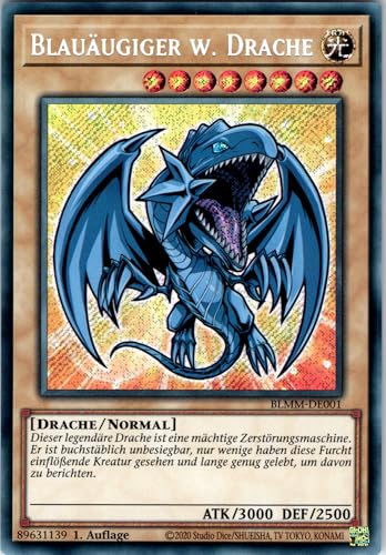 Blauäugiger w. Drache - BLMM-DE001 - Secret Rare - 1. Auflage - Deutsch - Yugioh - Battles of Legend: Monster Mayhem - mit RC-Fieldcenter von RC