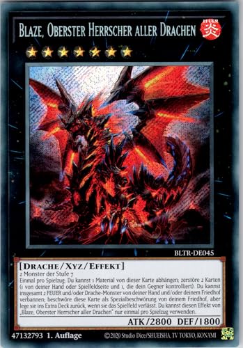 Blaze, Oberster Herrscher Aller Drachen - BLTR-DE045 - Secret Rare - 1. Auflage - Deutsch - Yugioh - Battles of Legend: Terminal Revenge - mit RC-Fieldcenter von RC