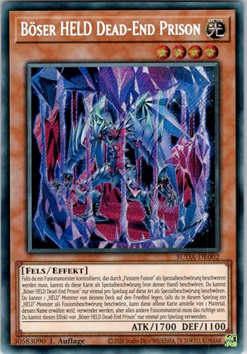 Böser HELD Dead-End Prison - SUDA-DE002 - Secret Rare - 1. Auflage - Deutsch - Yugioh - Supreme Darkness - mit RC-Fieldcenter von RC
