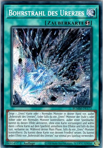 Bohrstrahl des Urerzes - BLMM-DE173 - Secret Rare - 1. Auflage - Deutsch - Yugioh - Battles of Legend: Monster Mayhem - mit RC-Fieldcenter von RC