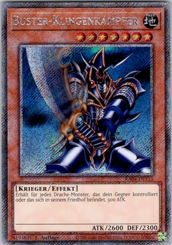 Buster-Klingenkämpfer - RA04-DE115 - Platinum Secret Rare - 1. Auflage - Deutsch - Yugioh - Quarter Century Stampede - mit RC-Fieldcenter Buster-Klingenkämpfer - RA04-DE115 - Platinum Secret Rare - 1. Auflage - Deutsch - Yugioh - Quarter Century Stampede - mit RC-Fieldcenter von RC