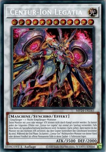 Centur-Ion Legatia - MP24-DE145 - Secret Rare - 1. Auflage - Deutsch - Yugioh - 25th Anniversary Tin: Dueling Mirrors - mit RC-Fieldcenter von RC