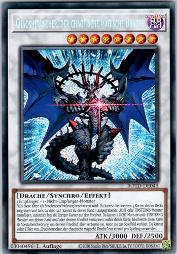 Chaosherrscher, der chaotische magische Drache - ROTD-DE043 - Secret Rare - 1. Auflage - Deutsch - Yugioh - Rise of The Duelist - mit RC-Fieldcenter von RC