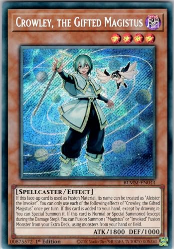 Crowley, The Gifted Magistus - BLMM-EN044 - Secret Rare - 1st Edition - English - Yugioh - Battles of Legend: Monster Mayhem - with RC Field Center von RC