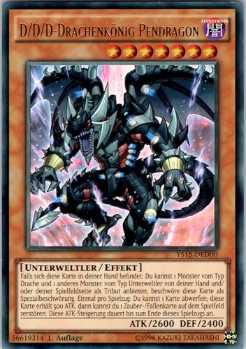 D/D/D-Drachenkönig Pendragon - YS15-DED00 - Ultra Rare - 1. Auflage - Deutsch - Yugioh - 2-Player Starter Deck: Yuya & Declan - mit RC-Fieldcenter von RC