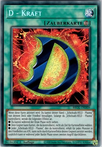 D - Kraft - BROL-DE009 - Secret Rare - 1. Auflage - Deutsch - Yugioh - Brothers of Legend - mit RC-Fieldcenter von RC