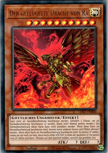 Der geflügelte Drache von Ra - LED7-DE000 - Ultra Rare - 1. Auflage - Deutsch - Yugioh - Legendary Duelists: Rage of Ra - mit RC-Fieldcenter Der geflügelte Drache von Ra - LED7-DE000 - Ultra Rare - 1. Auflage - Deutsch - Yugioh - Legendary Duelists: Rage of Ra - mit RC-Fieldcenter von RC
