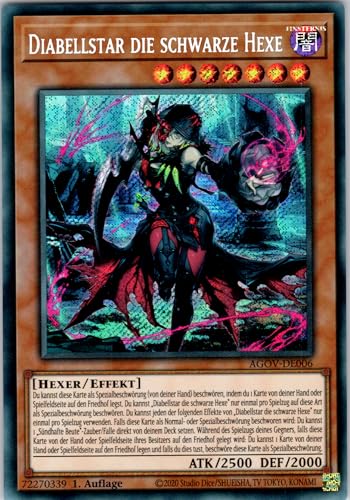 Diabellstar die Schwarze Hexe - AGOV-DE006 - Secret Rare - 1. Auflage - Deutsch - Yugioh - Age of Overlord - mit RC-Fieldcenter von RC