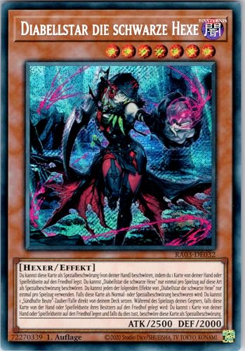 Diabellstar die Schwarze Hexe - RA03-DE032 - Secret Rare - 1. Auflage - Deutsch - Yugioh - Quarter Century Bonanza - mit RC-Fieldcenter von RC