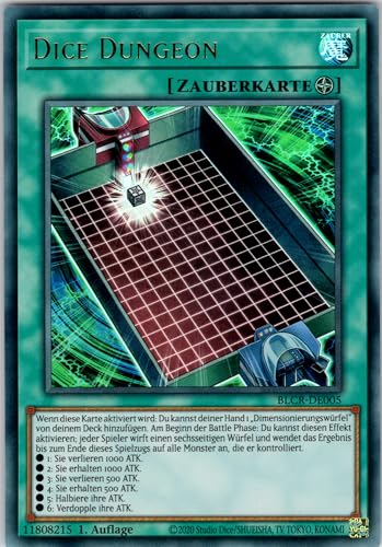 Dice Dungeon - BLCR-DE005 - Ultra Rare - 1. Auflage - Deutsch - Yugioh - Battles of Legend: Crystal Revenge - mit RC-Fieldcenter von RC