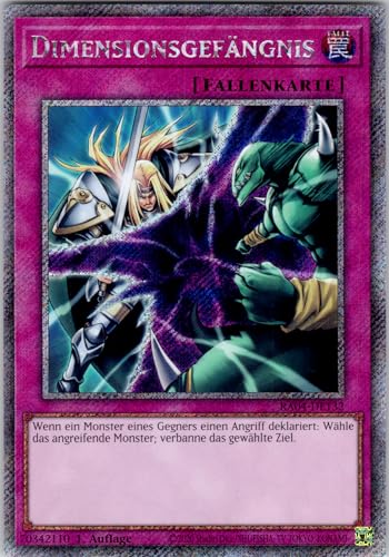 Dimensionsgefängnis - RA04-DE132 - Platinum Secret Rare - 1. Auflage - Deutsch - Yugioh - Quarter Century Stampede - mit RC-Fieldcenter von RC