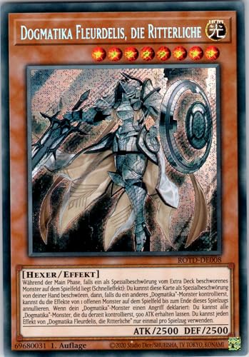Dogmatika Fleurdelis, die Ritterliche - ROTD-DE008 - Secret Rare - 1. Auflage - Deutsch - Yugioh - Rise of The Duelist - mit RC-Fieldcenter von RC