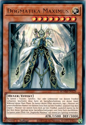 Dogmatika Maximus - BLMM-DE129 - Ultra Rare - 1. Auflage - Deutsch - Yugioh - Battles of Legend: Monster Mayhem - mit RC-Fieldcenter von RC