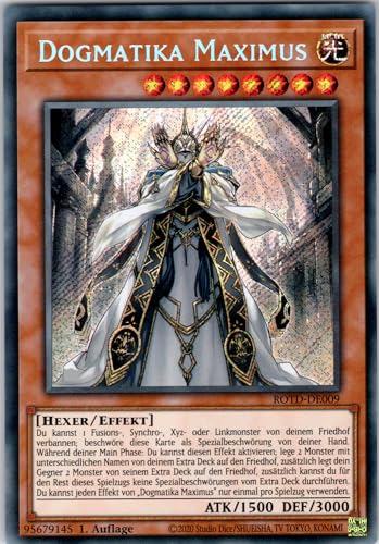 Dogmatika Maximus - ROTD-DE009 - Secret Rare - 1. Auflage - Deutsch - Yugioh - Rise of The Duelist - mit RC-Fieldcenter von RC