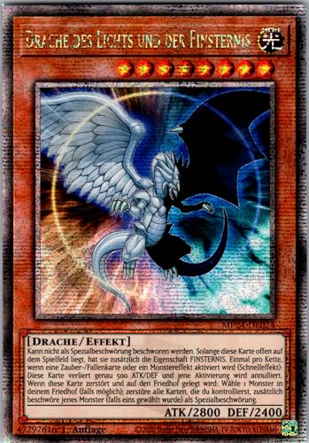Drache des Lichts und der Finsternis - MP24-DE024 - Quarter Century Secret Rare - 1. Auflage - Deutsch - Yugioh - 25th Anniversary Tin: Dueling Mirrors - mit RC-Fieldcenter von RC