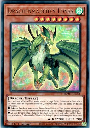 Drachenmädchen Lonsa - BLMM-DE061 - Ultra Rare - 1. Auflage - Deutsch - Yugioh - Battles of Legend: Monster Mayhem - mit RC-Fieldcenter von RC
