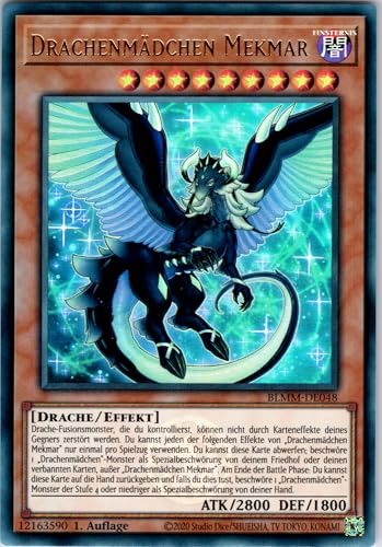 Drachenmädchen Mekmar - BLMM-DE048 - Ultra Rare - 1. Auflage - Deutsch - Yugioh - Battles of Legend: Monster Mayhem - mit RC-Fieldcenter von RC