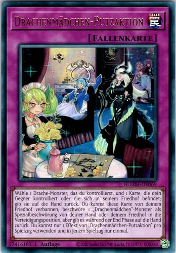 Drachenmädchen-Putzaktion - BLMM-DE069 - Ultra Rare - 1. Auflage - Deutsch - Yugioh - Battles of Legend: Monster Mayhem - mit RC-Fieldcenter von RC