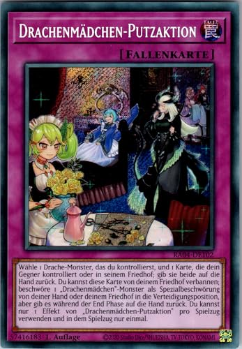 Drachenmädchen-Putzaktion - RA04-DE102 - Secret Rare - 1. Auflage - Deutsch - Yugioh - Quarter Century Stampede - mit RC-Fieldcenter Drachenmädchen-Putzaktion - RA04-DE102 - Secret Rare - 1. Auflage - Deutsch - Yugioh - Quarter Century Stampede - mit RC-Fieldcenter von RC