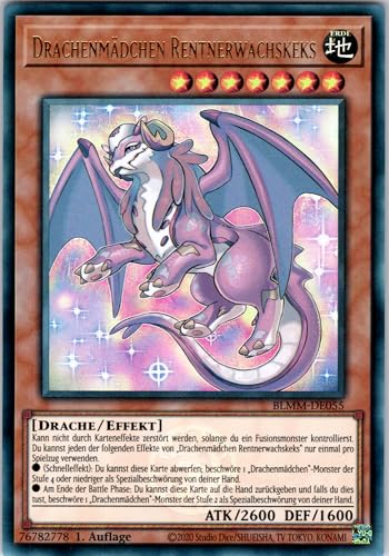 Drachenmädchen Rentnerwachskeks - BLMM-DE055 - Ultra Rare - 1. Auflage - Deutsch - Yugioh - Battles of Legend: Monster Mayhem - mit RC-Fieldcenter von RC