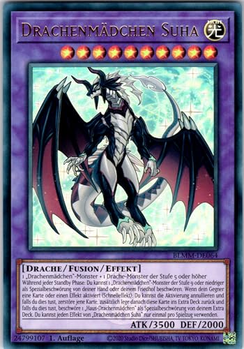 Drachenmädchen Suha - BLMM-DE064 - Ultra Rare - 1. Auflage - Deutsch - Yugioh - Battles of Legend: Monster Mayhem - mit RC-Fieldcenter von RC