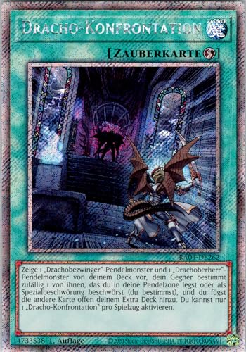 Dracho-Konfrontation - RA04-DE262 - Platinum Secret Rare - 1. Auflage - Deutsch - Yugioh - Quarter Century Stampede - mit RC-Fieldcenter Dracho-Konfrontation - RA04-DE262 - Platinum Secret Rare - 1. Auflage - Deutsch - Yugioh - Quarter Century Stampede - mit RC-Fieldcenter von RC