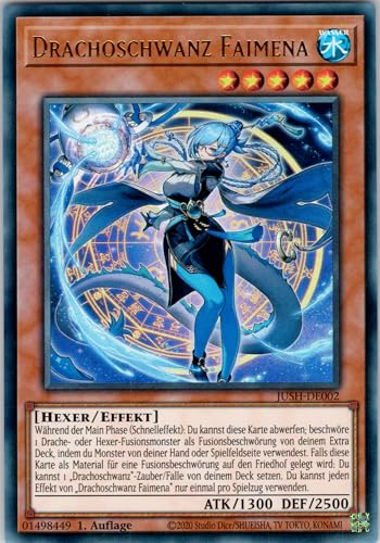 Drachoschwanz Faimena - JUSH-DE002 - Ultra Rare - 1. Auflage - Deutsch - Yugioh - Justice Hunters - mit RC-Fieldcenter von RC