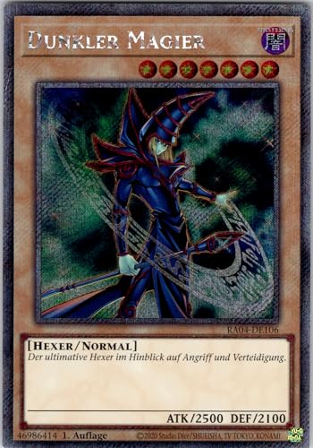 Dunkler Magier - RA04-DE106 - V. 3 - Platinum Secret Rare - 1. Auflage - Deutsch - Yugioh - Quarter Century Stampede - mit RC-Fieldcenter von RC