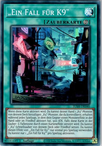 „EIN Fall für K9 - JUSH-DE040 - Super Rare - 1. Auflage - Deutsch - Yugioh - Justice Hunters - mit RC-Fieldcenter von RC