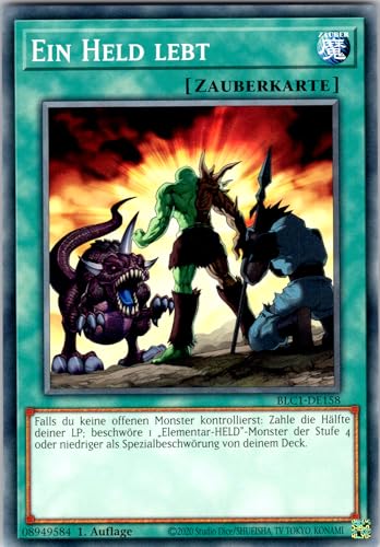EIN Held lebt - BLC1-DE158 - Common - 1. Auflage - Deutsch - Yugioh - Battles of Legend: Chapter 1 - mit RC-Fieldcenter von RC