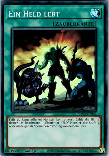 EIN Held lebt - RA04-DE087 - Super Rare - 1. Auflage - Deutsch - Yugioh - Quarter Century Stampede - mit RC-Fieldcenter EIN Held lebt - RA04-DE087 - Super Rare - 1. Auflage - Deutsch - Yugioh - Quarter Century Stampede - mit RC-Fieldcenter von RC