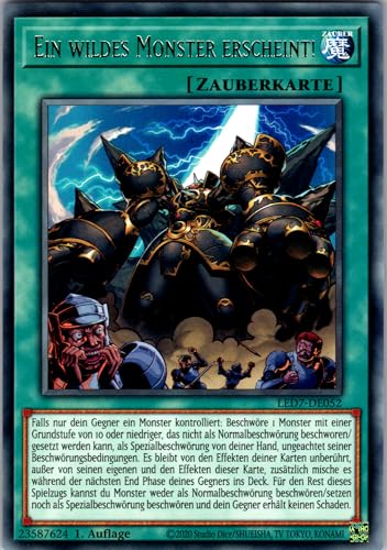 EIN wildes Monster erscheint! - LED7-DE052 - Rare - 1. Auflage - Deutsch - Yugioh - Legendary Duelists: Rage of Ra - mit RC-Fieldcenter von RC