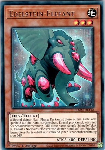 Edelstein-Elefant - BLMM-DE112 - Ultra Rare - 1. Auflage - Deutsch - Yugioh - Battles of Legend: Monster Mayhem - mit RC-Fieldcenter von RC