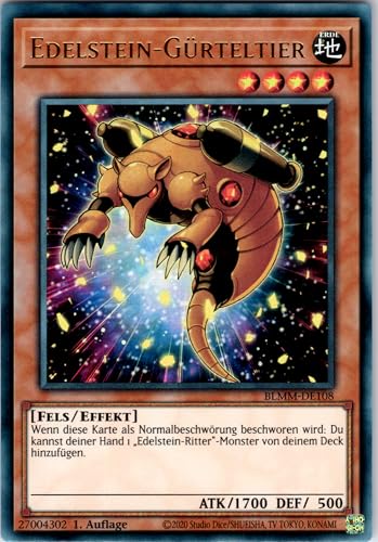 Edelstein-Gürteltier - BLMM-DE108 - Ultra Rare - 1. Auflage - Deutsch - Yugioh - Battles of Legend: Monster Mayhem - mit RC-Fieldcenter von RC