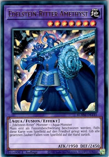 Edelstein-Ritter Amethyst - BLMM-DE141 - Ultra Rare - 1. Auflage - Deutsch - Yugioh - Battles of Legend: Monster Mayhem - mit RC-Fieldcenter von RC