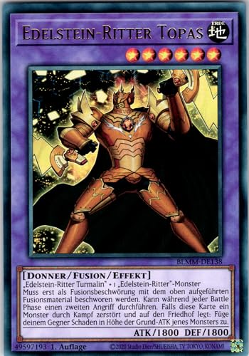 Edelstein-Ritter Topas - BLMM-DE138 - Ultra Rare - 1. Auflage - Deutsch - Yugioh - Battles of Legend: Monster Mayhem - mit RC-Fieldcenter von RC