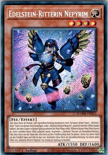 Edelstein-Ritterin Nepyrim - BLMM-DE021 - Secret Rare - 1. Auflage - Deutsch - Yugioh - Battles of Legend: Monster Mayhem - mit RC-Fieldcenter von RC