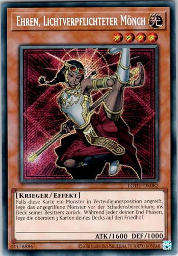 Ehren, Lichtverpflichteter Mönch - LODT-DE082 - Secret Rare - Deutsch - Yugioh - Light of Destruction - mit RC-Fieldcenter von RC