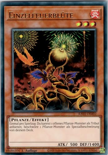 Einzelfeuerblüte - RA01-DE002 - Ultra Rare - 1. Auflage - Deutsch - Yugioh - 25th Anniversary Rarity Collection - mit RC-Fieldcenter von RC