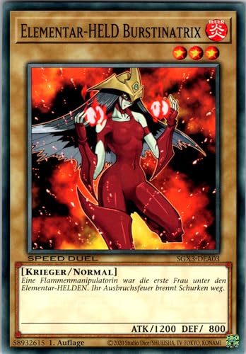 Elementar-HELD Burstinatrix - SGX3-DEA03 - Common - 1. Auflage - Deutsch - Yugioh - Speed Duel GX: Duelists of Shadows - mit RC-Fieldcenter von RC
