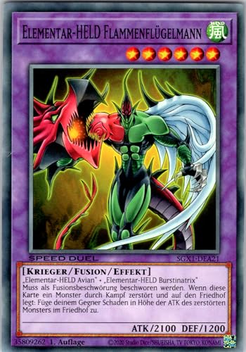 Elementar-HELD Flammenflügelmann - SGX1-DEA21 - Common - 1. Auflage - Deutsch - Yugioh - Speed Duel GX: Duel Academy Box - mit RC-Fieldcenter von RC